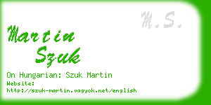 martin szuk business card